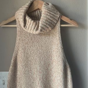 Madewell Oatmeal Sleeveless Turtleneck Sweater